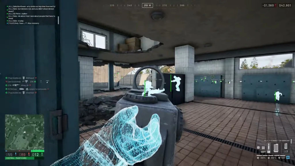WARDOGS wallhack ESP with enemy wireframe through concrete